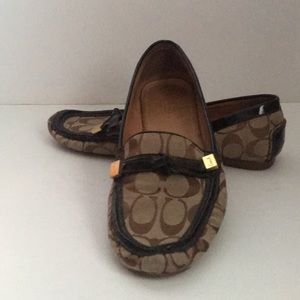 Coach Frida Signature Tan and Brown Loafers Sz 11